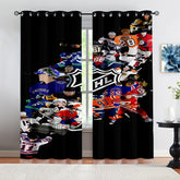 Hockey League Logo Blackout Curtains Drapes For Window Treatment Set